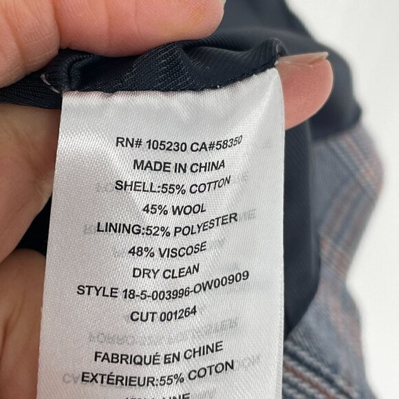 NWT Equipment Jeanne Longline Blazer Blue Glen Plaid One Button Wool-Blend 8 - Picture 13 of 13